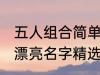 五人组合简单漂亮名字 五人组合简单漂亮名字精选