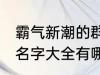 霸气新潮的群名字大全 霸气新潮的群名字大全有哪些