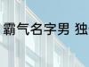 霸气名字男 独一无二的霸气名字男孩