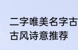 二字唯美名字古风诗意 二字唯美名字古风诗意推荐