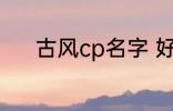 古风cp名字 好听的古风cp名字